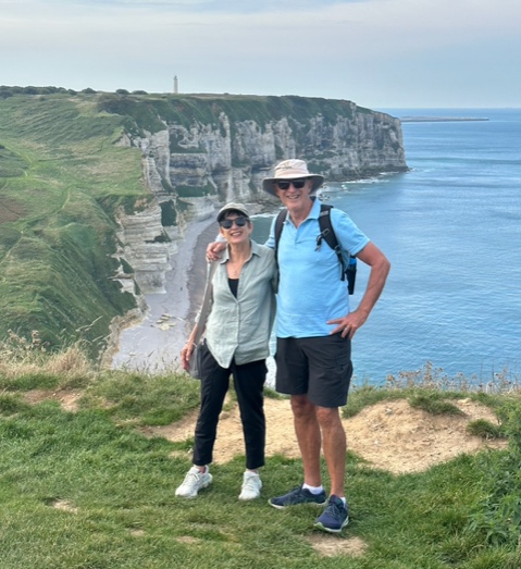 David and Megan on the Normandy coast